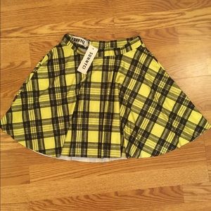 Brand New Yellow Plaid Skirt
